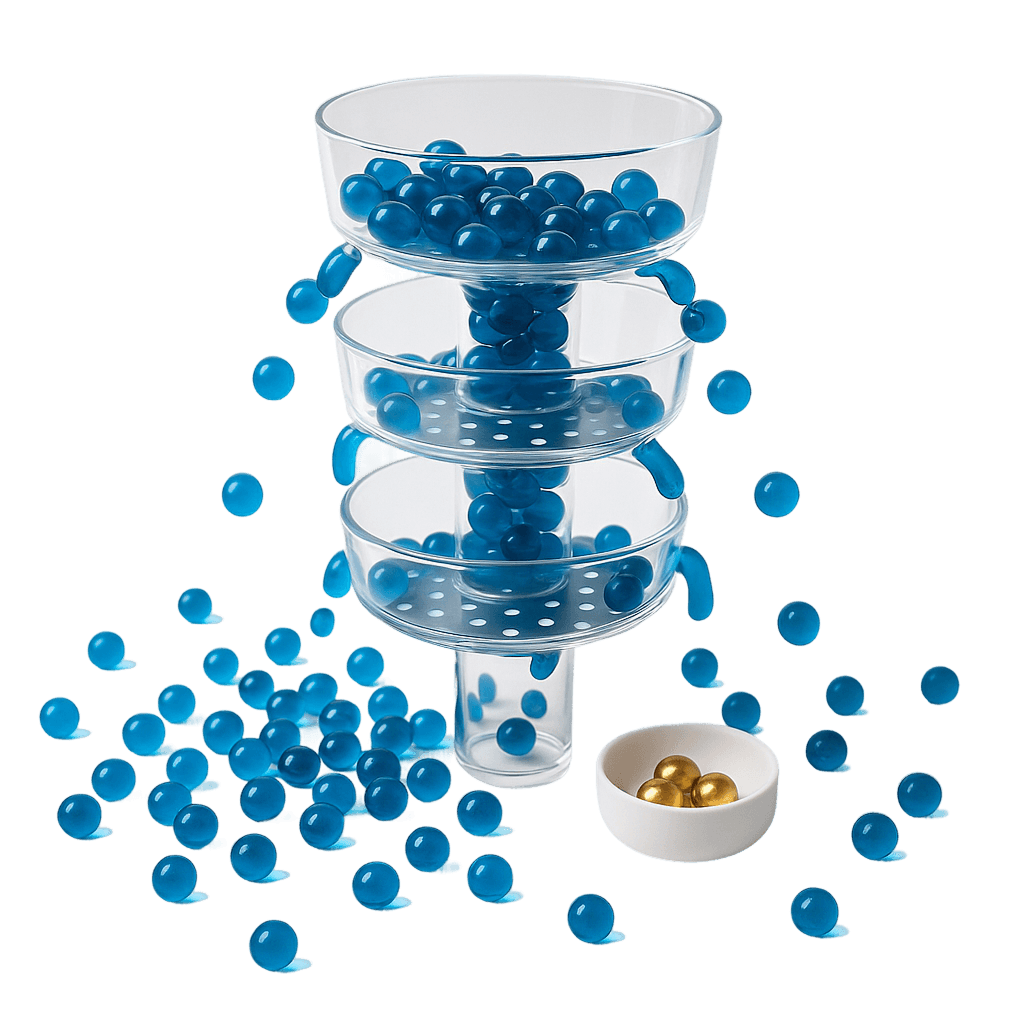 Ilustração de funil vazando representando perda de leads